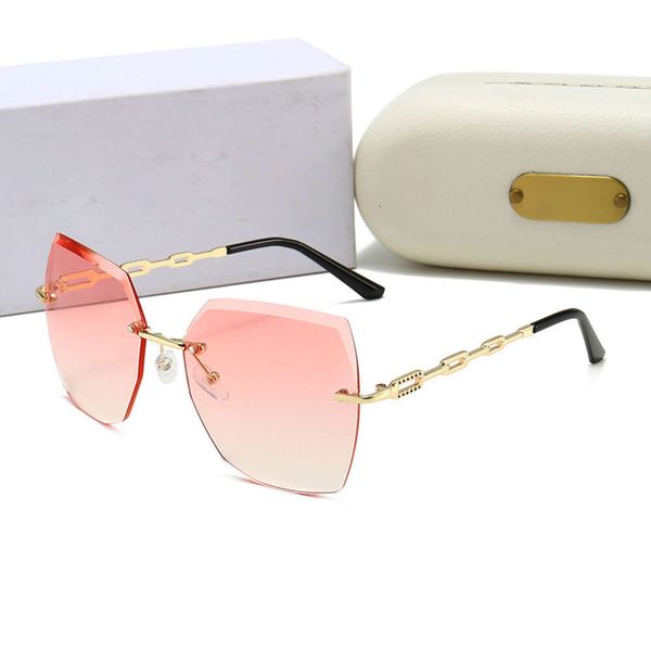 

sunglasses designer original classic fashion luxurynew women's frameless trimmed fashionable metal street p red glasseswith box and let, White;black