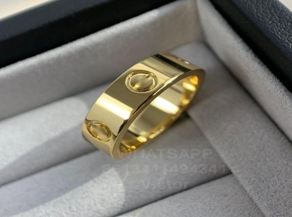 

love ring 55mm v gold 18k material will never fade wedding ring luxury brand official reproductions with box 5 a couple rings hig1022765, Silver
