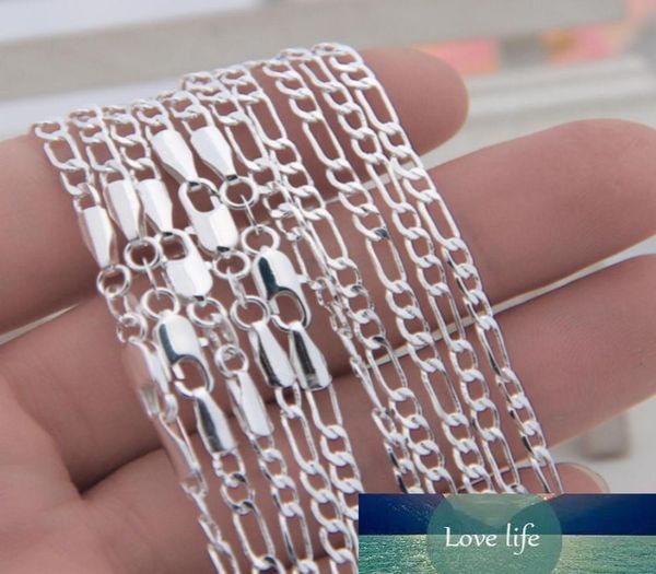 

10pcs 925 solid sterling silver chains 2mm women039s figaro link necklace 16quot30quot1841758