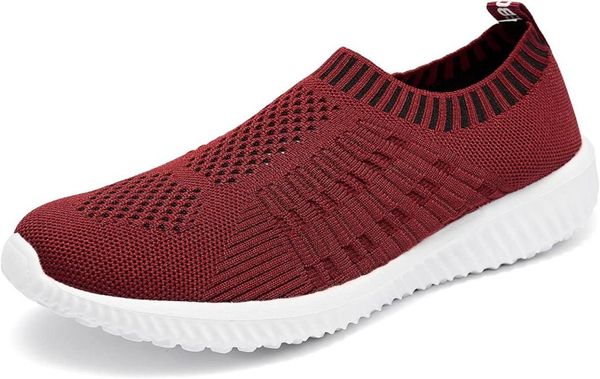 

burgundy women039s athletic walking shoes casual meshcomfortable work sneakers8055257