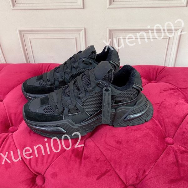 

2023 designer sneakers pop color matching running shoes thick sole trend light fashion all match color cool casual lace-up dad shoe fd221008, Black