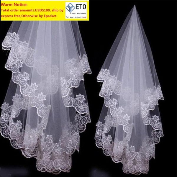 

new arrival veil applique one layer 1 5m bridal veil ivory white red 3 colors zz, Black