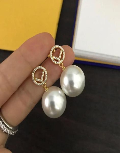 

pearl earrings studs designer jewelry for women diamond hoops luxury earring letter dangle ear rings f chram piercing aretes brace9154970, Silver