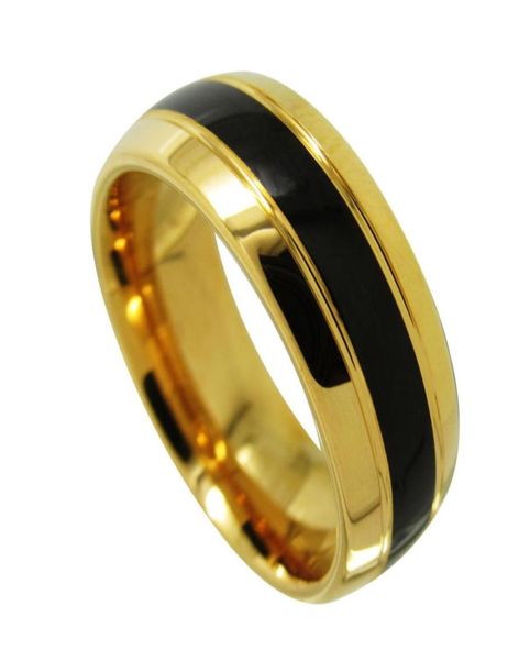 

8mm yellow gold and black tungsten carbide ring s jewelry ring for men 2017 new5489019, Silver