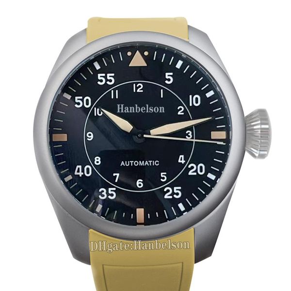 

mens watch automatic movement big crown wristwatches arabic black dial small three hands transparent bottom leather strap watches270a, Slivery;brown