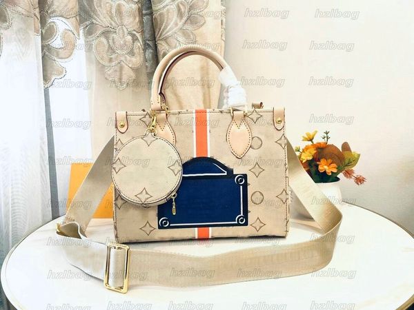 

23s onthego tote bag with coin push m59856 monograms canvas leather shoulder bag mini handle bag crossbody size 25 cm