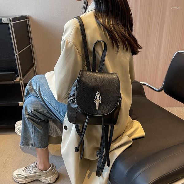 

simple canvas ruched drawsting backpacks for women high-capacity lady backpack light weight students bag big capacity travel