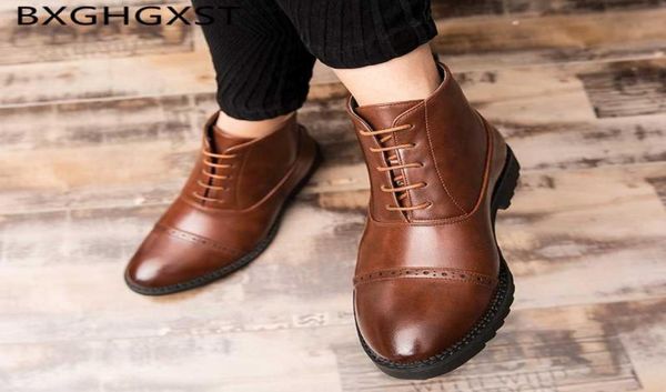 

ankle boots men elevator shoes for mens boots leather coiffeur italian shoes brown dress brogue mens dress2376835, Black
