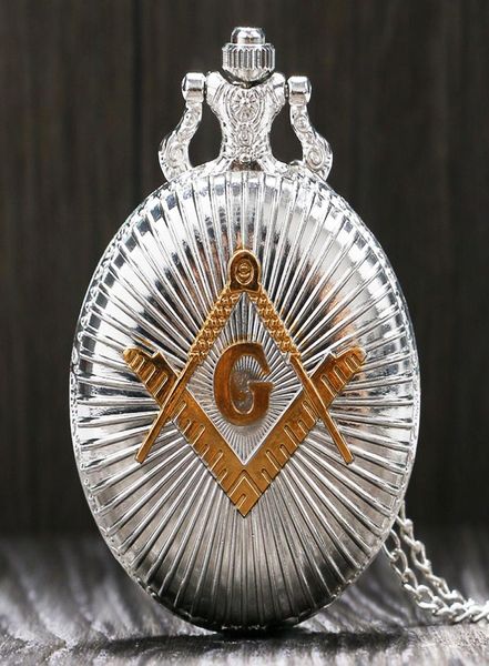 

wholefashion silver golden masonic mason masonry theme pocket watch with necklace chain gift for men women9289514, Slivery;golden