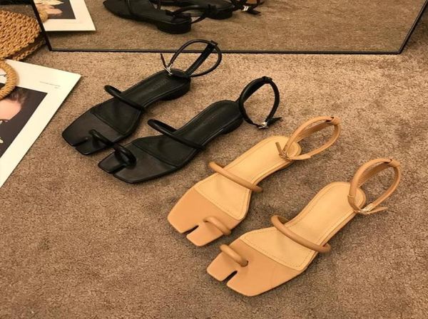 

2020 new square toe low heel sandals summer outdoor dress shoes ladies elegant sandals ankle strap ladies shoes6509582, Black