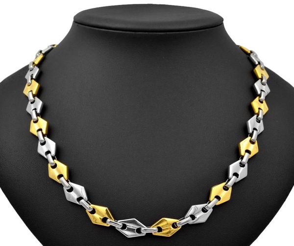 

sunnerlees fashion jewelry stainless steel necklace 11mm geometric link chain silver gold color men women gift sc135 n4052945