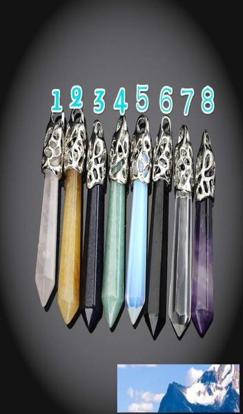 

natural amethyst point pendant opal point pendant crystal quartz gemstone healing stone pendulum druzy jewelry5690731, Silver