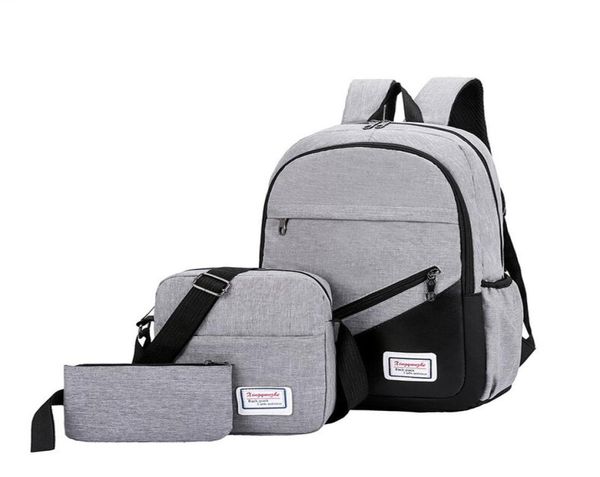 

shujin new 3 pcset anti theft backpack men women casual backpack travel lapschool bags sac a dos homme zaino8202433