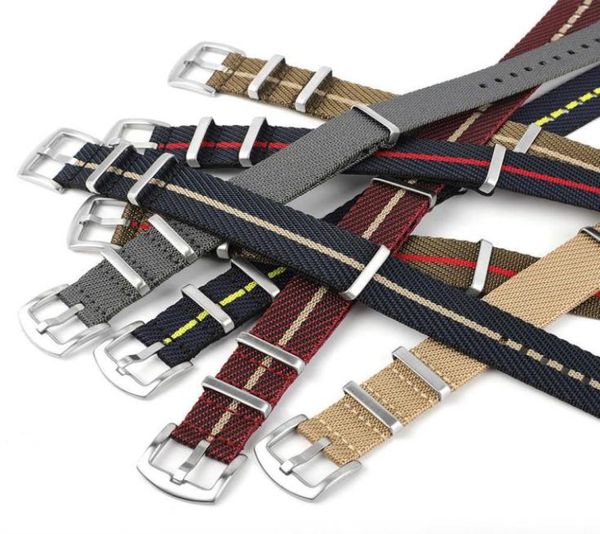 

nylon nato strap 20mm 22mm stripe watchband replacement watch band wristband accessories for tudor nato watch strap h091541768027854287, Silver