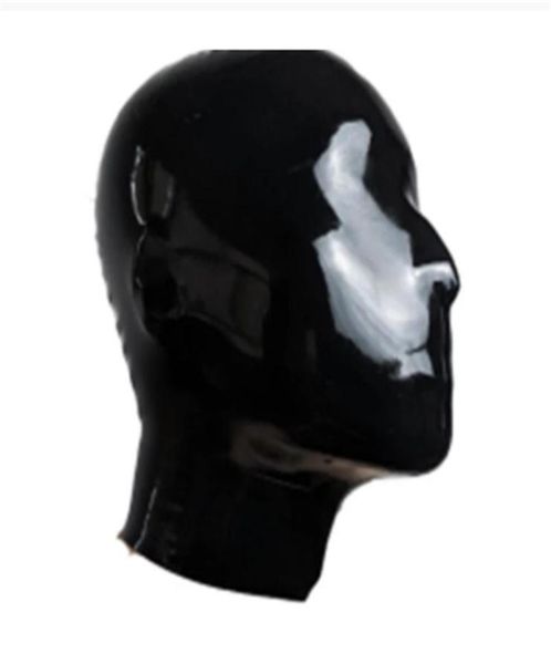

latex hood full face cover ski mask hat latex hood mask breathing balaclava rubber cap for cosplay party94491013750437, Blue;gray