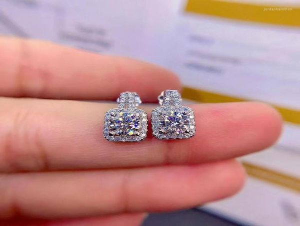 

stud earrings 2022 moissanite women silver 925 sterling shiny gem better than diamond gift gra certificate2927043, Golden;silver