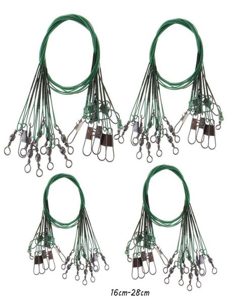 

100pcslot 5 sizes mixed 16cm28cm antibite steel wire terminal tackle fishing lines stainless snaps swivels pesca accessories 6876128
