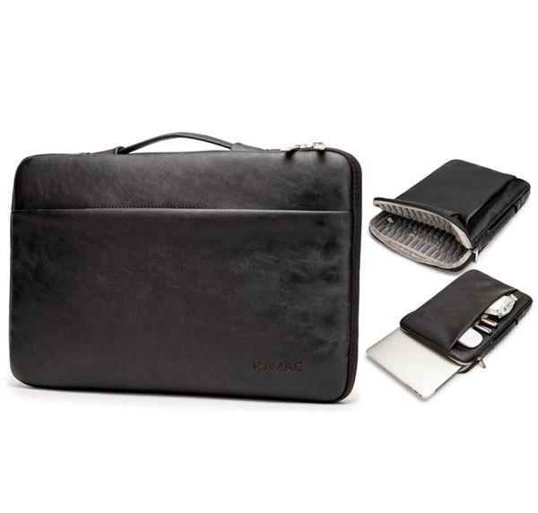 

kinmac leather 360Â° protective water resistant lap bag 125 inch133 inch lapcase sleeve with handle5137783