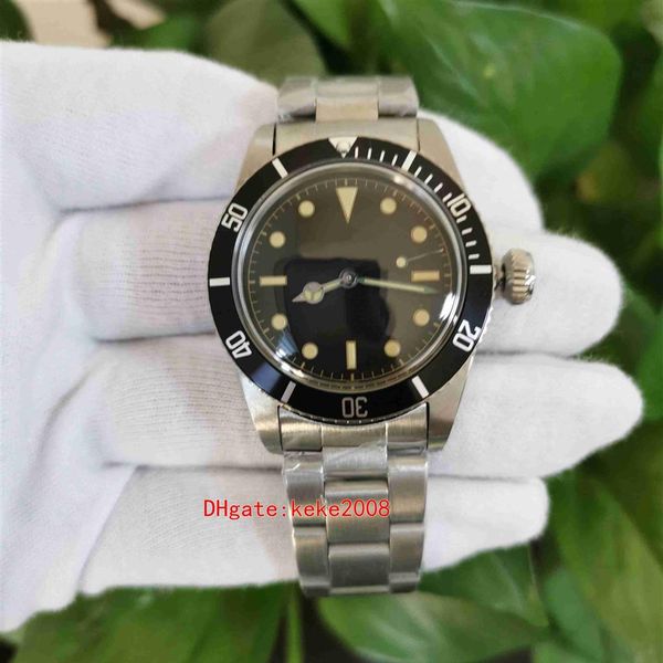 

fashion excellent men wristwatches vintage retro 40mm 5513 5512 black maxi dial stainless steel asia 2813 movement mechanical auto236j, Slivery;brown