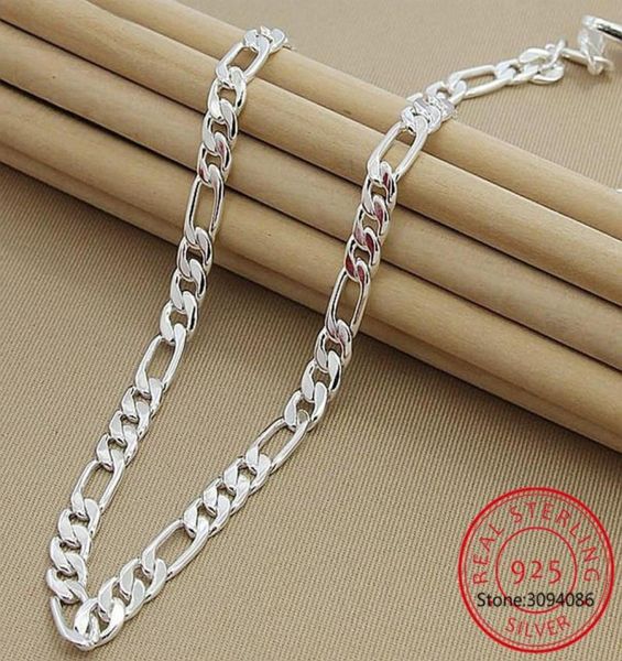 

925 sterling silver 6mm8mm chain sideways necklace man woman senior luxury jewelry statement necklace7514301
