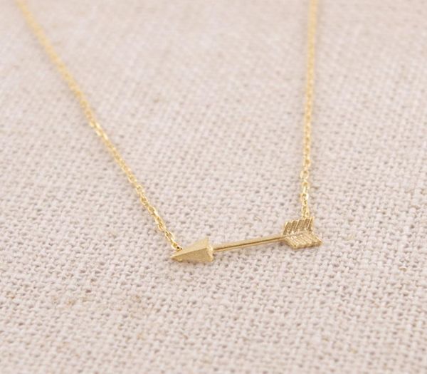 

30pcs n010 gold silver tiny horizontal arrow necklace pendant for women simple cute sideways arrow necklace for men5269930