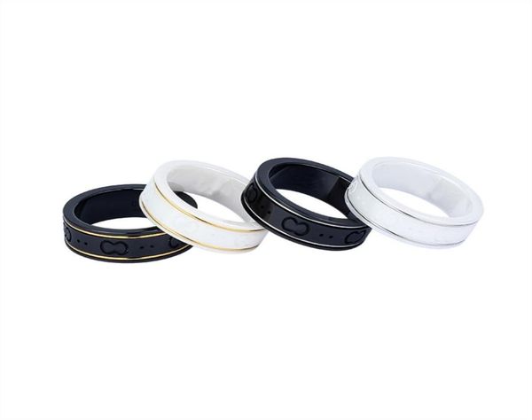 

ceramic band rings black white for women men jewelry gold silver ring with box3225878