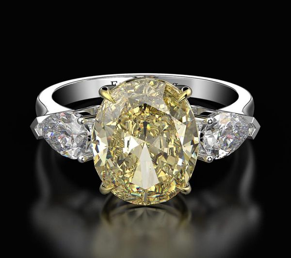 

cluster rings oevas vintage 100 925 sterling silver created moissanite gemstone wedding engagement diamonds ring fine jewelry who7535874, Golden;silver