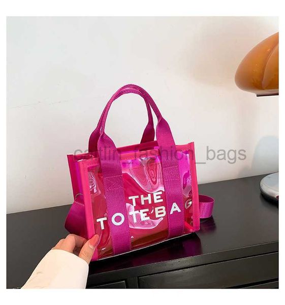 

totes women's transparent 2023 new pvc jelly bag tote bag large capacity carrying bag handheld oblique cross beach bag designer bag cai