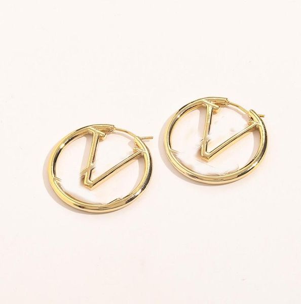 

luxury brand designers letters ear stud real gold plating earrings eardrop stainless steel classic women copper zircon steel seal 6109278, Golden;silver