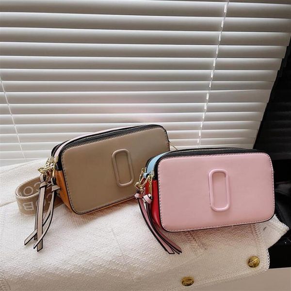 

designer fashion bag ladie handbag famous totes marc snaps camera small crossbody purse women shoulder bags messenger cr248n, Black;red
