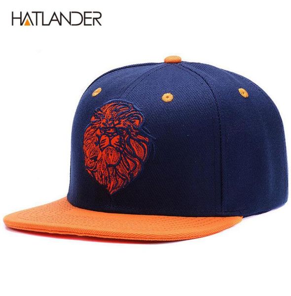

lion face embroidery snapback cap cool king hip hop hat for boys and girls 2010195722293, Blue;gray