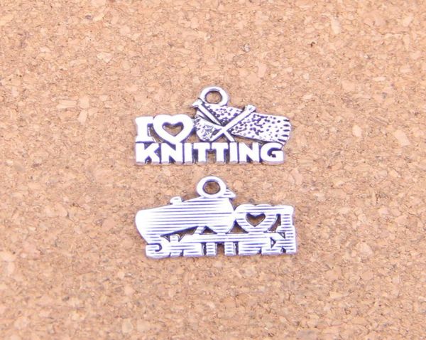 

92pcs antique silver bronze plated i love knitting charms pendant diy necklace bracelet bangle findings 2012mm8836377, Bronze;silver