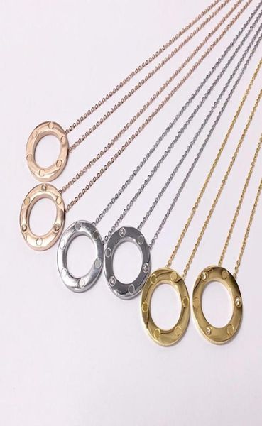 

fashion beautiful large screw pendant necklace for women smooth love necklace men jewelry screw large cake full nail glossy silver1800011, Silver