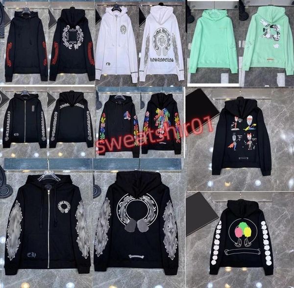 

mens designer hoodies designer spring sweatshirts hoodie ch long sleeve loose coat hooded hoody woman men hip hop 2w, Black