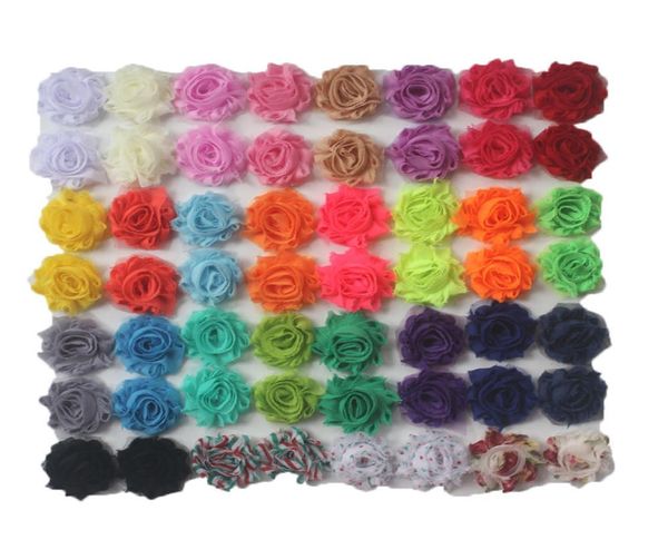 

30y 15quot petite chiffon shabby flower for baby headbandsshabby chiffon flower for girls hair clip clothing accessoriesheadb9913219, Slivery;white