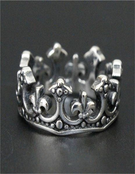 

1pc men boy fleur de lis crown ring 16l stainless steel selling popular cool crown ring7051619, Silver