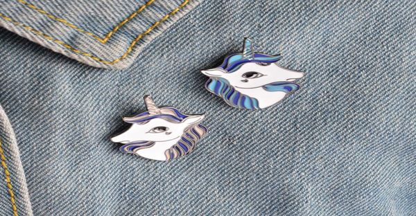 

2019 unicorn button pin badge collar pin brooch women fashion bag jean hat accessories cute jewelry3335282, Gray
