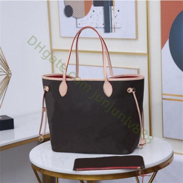

2pcs set withb shopping bags wallet women luxury flower tote genuine leather fashion handbags composite bags lady pur267i