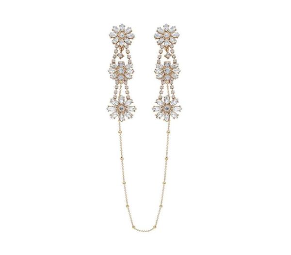 

necklace onepiece piece hanging neck personality simple flower tassel female temperament earrings j190702287k3883857, Golden;silver