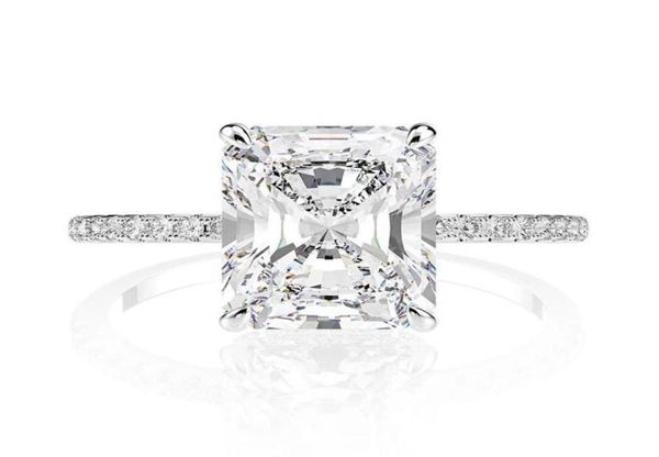 

choucong brand women wedding ring luxury jewelry solitaire 925 sterling silver radiant shape white z cz diamond gemstones eter1047851, Slivery;golden