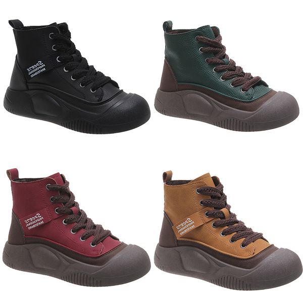 

2023 muffin thick sole athletic casual shoes woman black yellow red green trainers outdoor sneakers