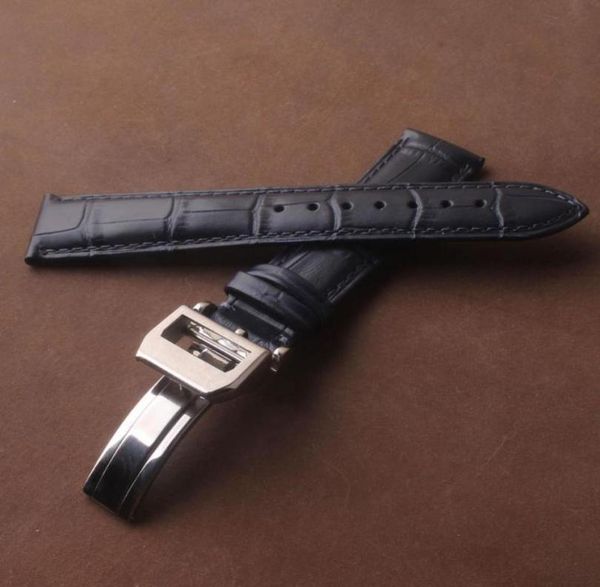 

watch bands watchbands dark blue strap for iw c band deployment buckle deployant clasp belt bracelets 19mm 20mm 21mm 22mm straps7275044, Black;brown