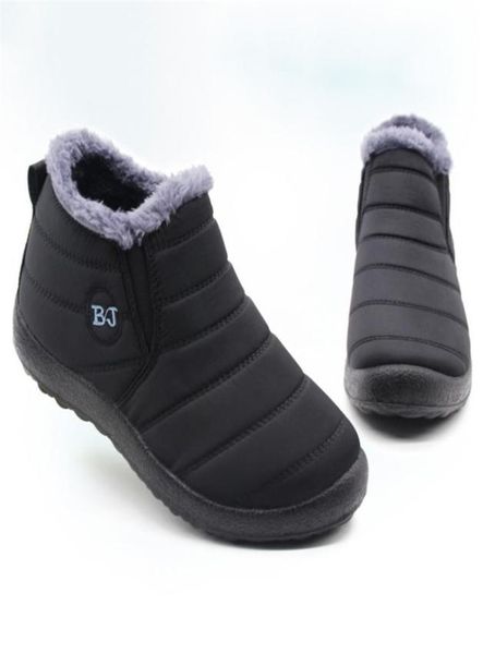 

men boots lightweight winter shoes for snow waterproof footwear plus size 47 slip on ankle 2111029408770, Black