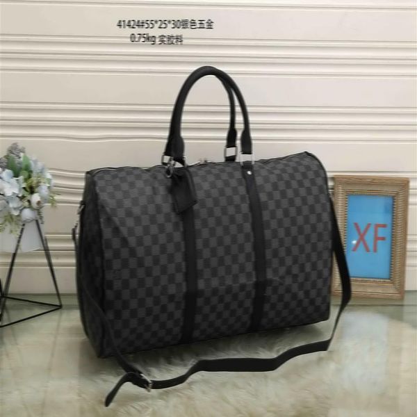 

large capacity duffle bag women men travel bags outdoor leather polyester plain print stripes letter soft single overs305a