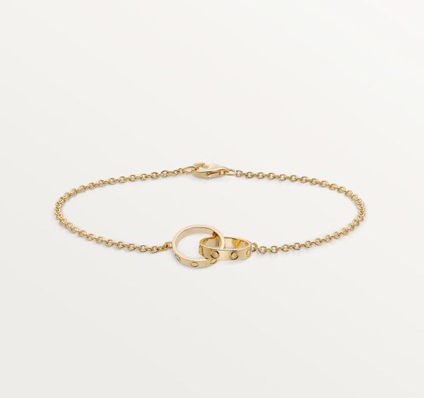 

high edition titanium steel charm bracelets love bracelets for women girls ladies gift designer jewelry classic design double loop3185687, Golden;silver