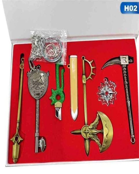 

6pcslot japan nanatsu no taizai dragon039s sin of wrath sword keychains anime the seven deadly sins escanor axe keyring holder6149297, Silver