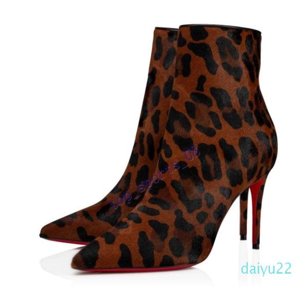 

style - new womens high heels 100mm suede boots boot ankle winter real leather pumps paris boots size 35-413609951, Black