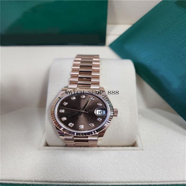 

brand a brand-new watch 278275 president datejust 31mm rose gold diamond dial mechanical automatic ladies watch2942, Slivery;brown