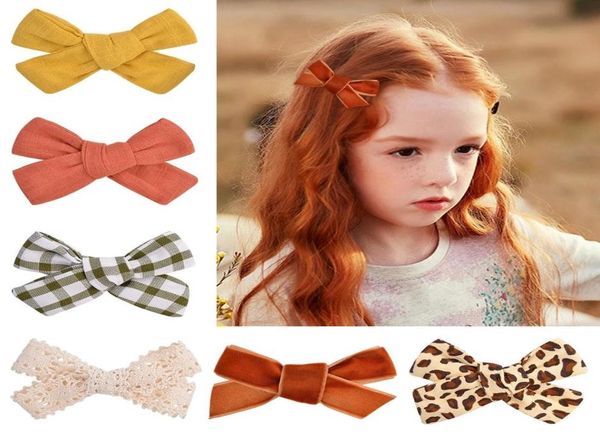 

1pcs linen leopard print baby girls hairpins lace hairbows with clip barrettes headwear girl hair accessories ts2127210840, Slivery;white