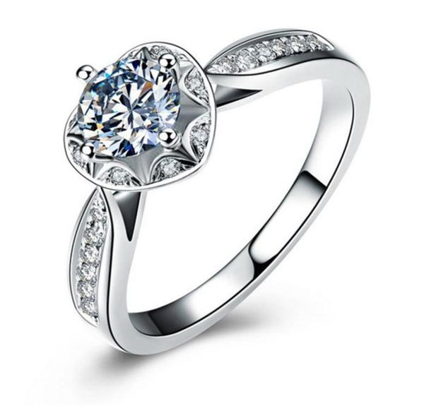 

whole 1ct timeless love rings for women nonallergy 925 sterling silver synthetic diamond wedding ring jewellery set4529235, Golden;silver